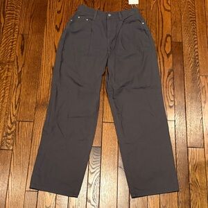 OAK + FORT Cotton Relaxed Straight Leg Trousers/Chino - Gray - 28 in Waist